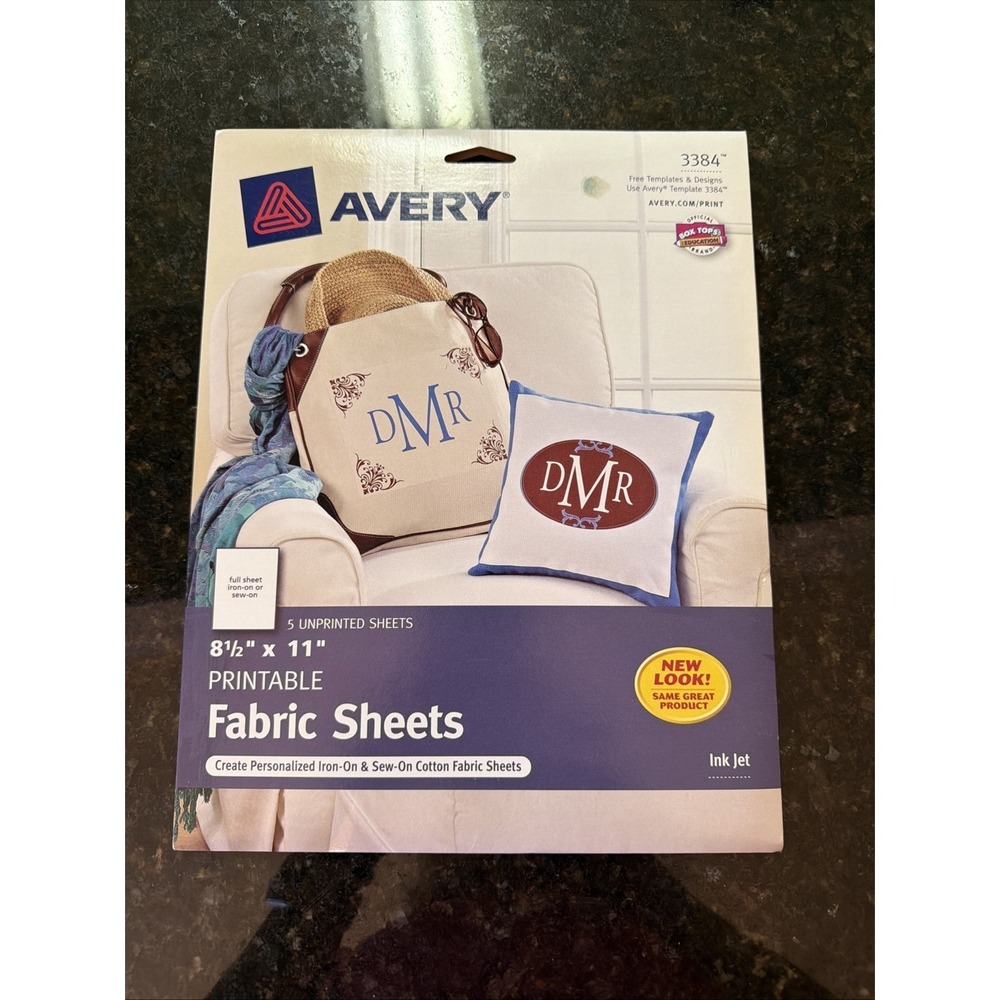 Avery Personal Creations 3384 Printable Fabric 8.5x11 5 Sheets NEW